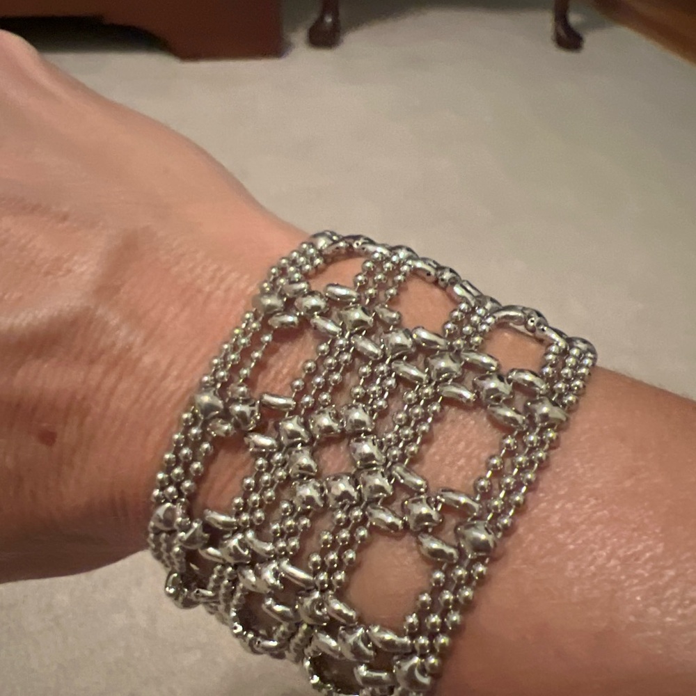 Silver Multi-Row Chain Link Bracelet - Women Jewelry